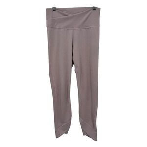 Nike Dri-Fit‎ Women's M Capri Yoga Pants Taupe Crossover Waist Stretch Athletic